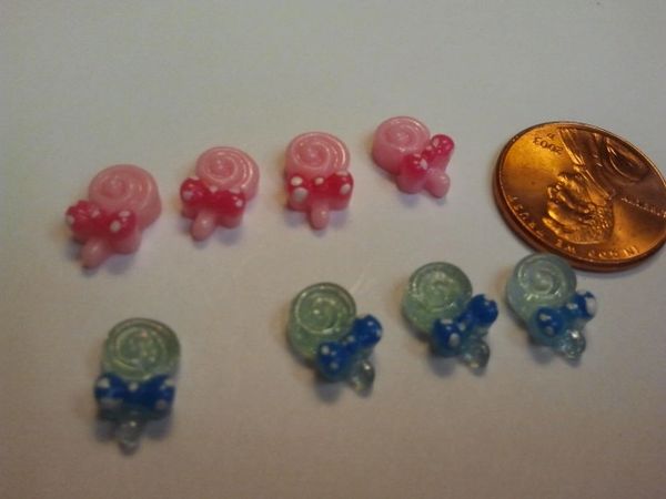 3D Lollipop # 1 nail charm (8 colors available) (pack of three)