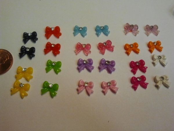 3D Bow #6 nail charm (pack of three)
