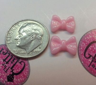 3D Bow #57 Baby Pink Sparkly Bow (pack of 3)