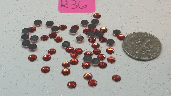 Rhinestone #R36 (3 mm dark orange rhinestone) (1 pack)