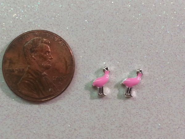 Charm #6 - Pink Flamingo (perfect for nails or living & floating lockets)(1 piece)