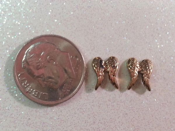 Charm #2- Gold Double Wings (perfect for nails or living & floating lockets)(1 piece)