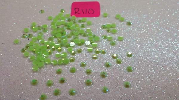 Rhinestone #R110 (3 mm A/B Neon Green Jelly Rhinestone)