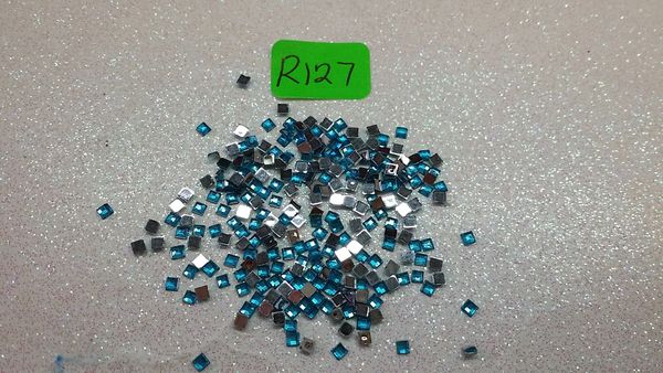 Rhinestone #R127 (2 mm square blue rhinestone)
