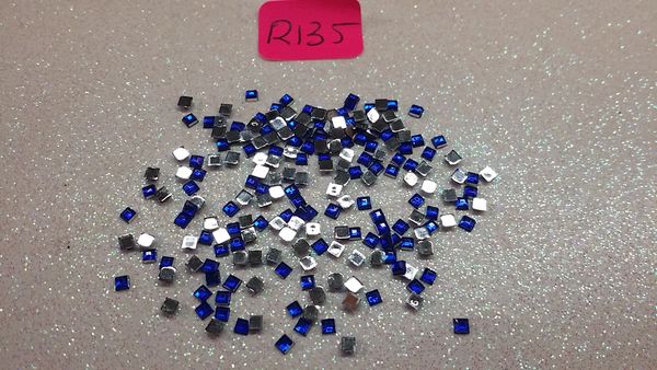 Rhinestone #R135 (2 mm blue square rhinestone)