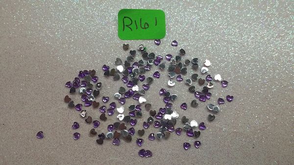 Rhinestone #R161 (purple heart rhinestone)(One pack)