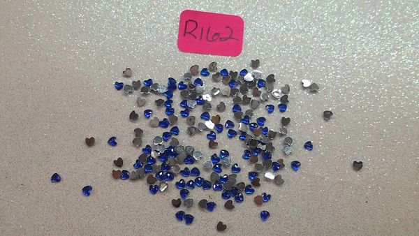 Rhinestone #R162 (blue heart rhinestone)(One pack)