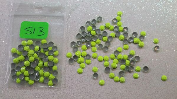 Stud #13 -S13 (3 mm neon lime green, round stud)