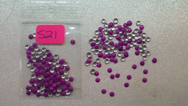 Stud #21 - S21 (2 mm neon purple round stud)