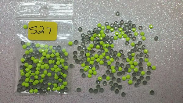 Stud #27 - S27 (2 mm neon lime green round stud)