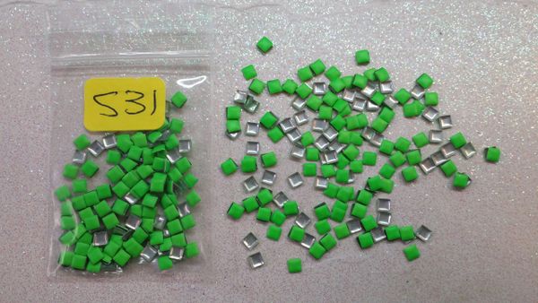 Stud #31 - S31 (2 mm neon green square stud)