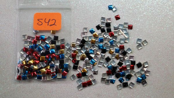 Stud #42 -S42 (mixed metallic square stud)