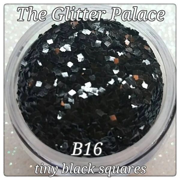 B16 Carrara Black (Squares) Solvent Resistant Glitter