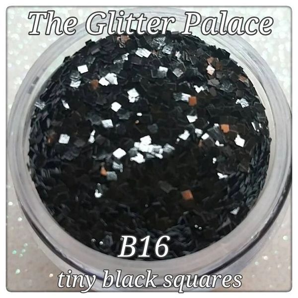 B16 Carrara Black (Squares) Solvent Resistant Glitter