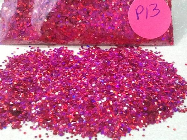 P13 Holographic Burgandy (.040) Solvent Resistant Glitter