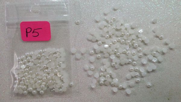 Pearl #P5 (3 mm white pearls)(1 pack)