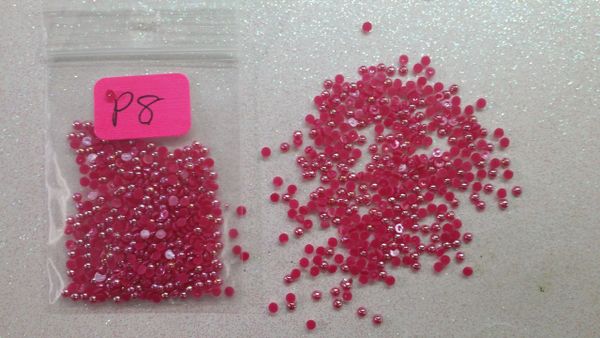 Pearl #P8 (2 mm dark pink pearl)(1 pack)