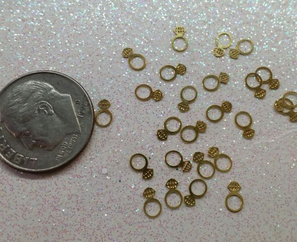 MI7 (gold diamond ring 24k very thin metal decoration) (25 pieces)