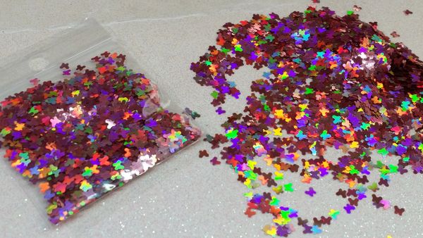 IN8 Holographic Pink Butterfly Glitter Insert (1.5 gr baggie)