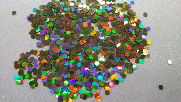 IN30 Holographic Gold .118 Dots, Glitter Insert (1.5 gr baggie)