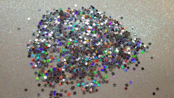 IN37 Holographic Silver 1/8th Star Glitter Insert (1.5 gr baggie)