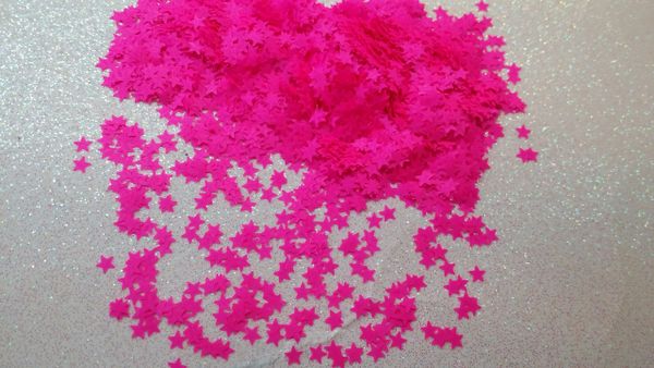 IN44 1/8th Neon Pink Star Glitter Insert (1.5 gr baggie)