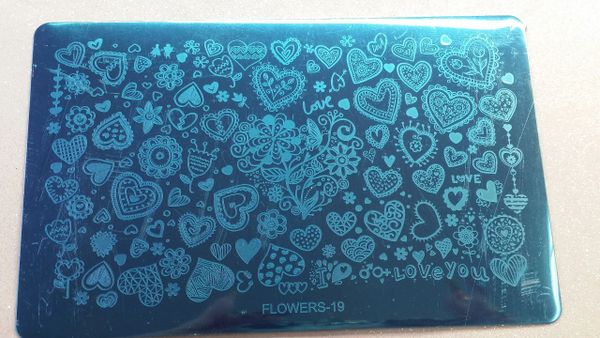 Stamping Plate (Flowers19) Hearts & Valentines Day