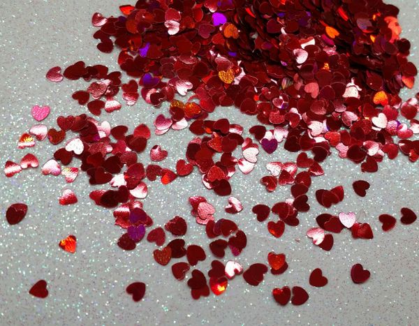 IN60 Holographic Red Heart Insert (1.5 gr baggie) | The Glitter Palace ...