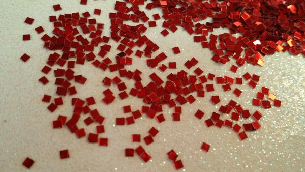IN96 Red Small Square Glitter Insert (1.5 gr baggie)