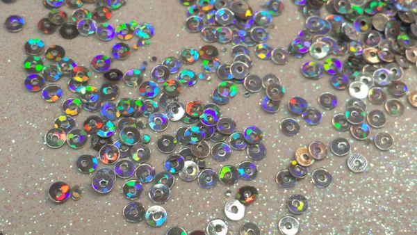 IN100 Hololgraphic Silver Open Center Circle Insert (1.5 gr baggie)