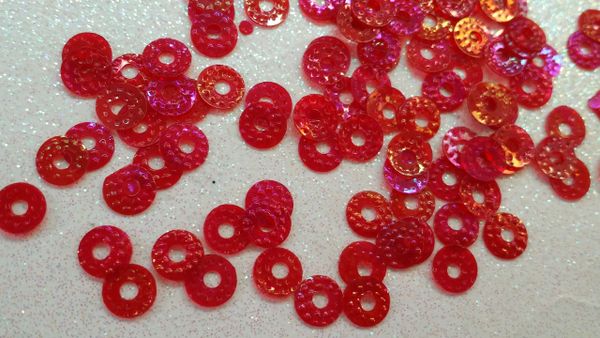 IN103 Red Open Center Circle Insert Solvent Resistant (1.5 gr baggie)