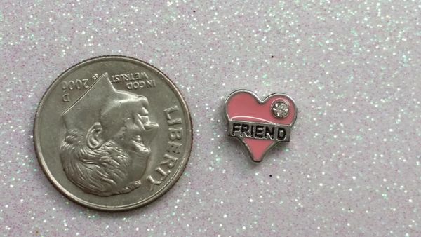 Charm #29 -Heart with Friend (Perfect For Floating Lockets,, Nail Decoration & Crafts)