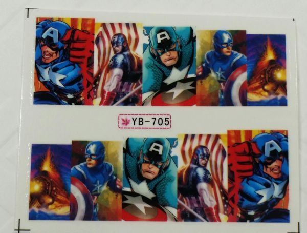 Water Slide Decal (YB705) Captain America