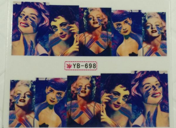 Water Slide Decal (YB698) Marilyn Monroe & Audrey Hepburn