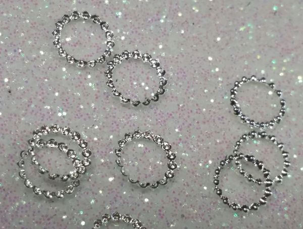 3D Circle #7 Silver (pack of 10) Perfect For Nail Decoration or jewelry making