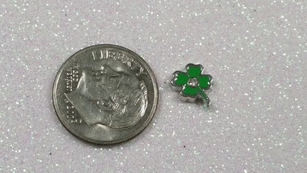 Charm #31 Shamrock with Rhinestone Center