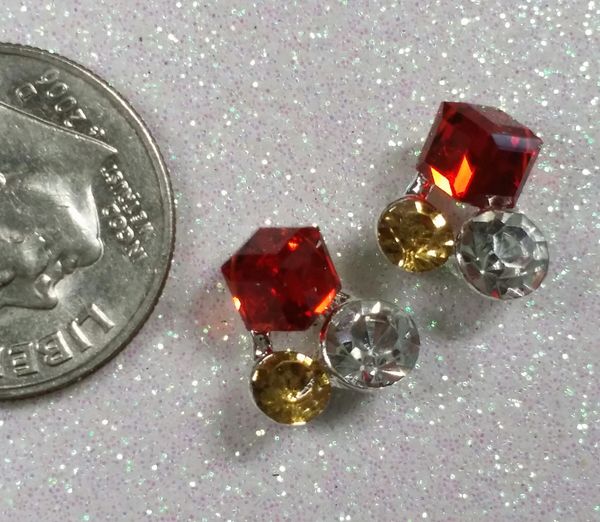 3D Gems #5 Red (pack of 2) Cluster of Gems for Decoration