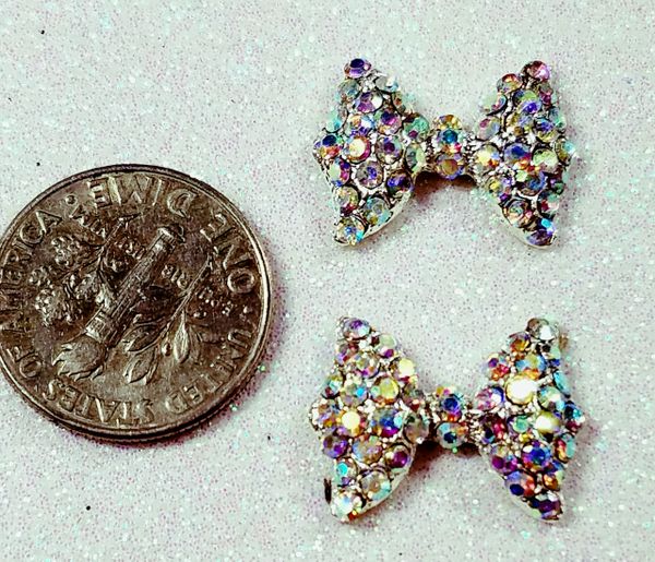 3D Bow #66 (large a/b rhinestone bow)(pack of 2)
