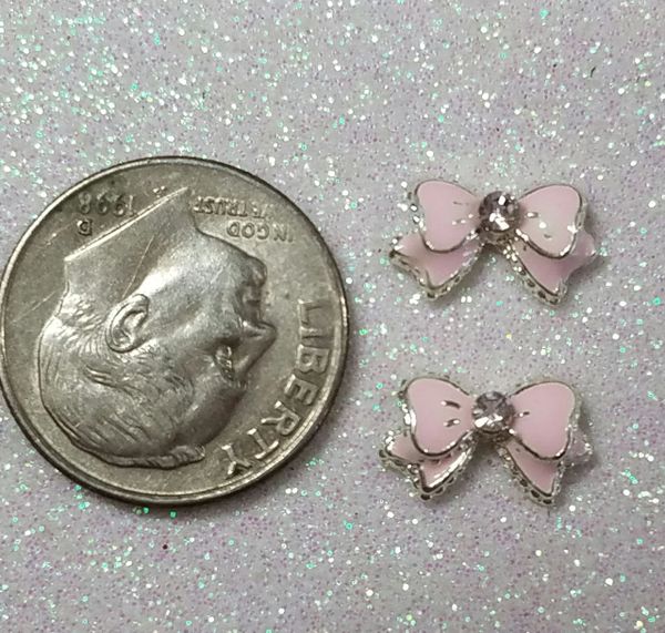 3D Bow #71 (light pink with a rhinestone)(pack of 2)