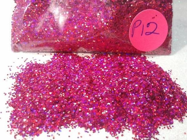 P12 Holographic Burgundy (.025) Solvent Resistant Glitter