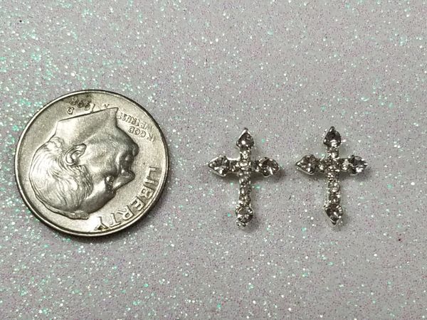 Cross #6 Silver with Rhinestones (pack of 2)