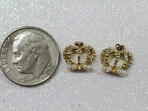 3D Crown #12 Gold Crown with Pearls (pack of 2)