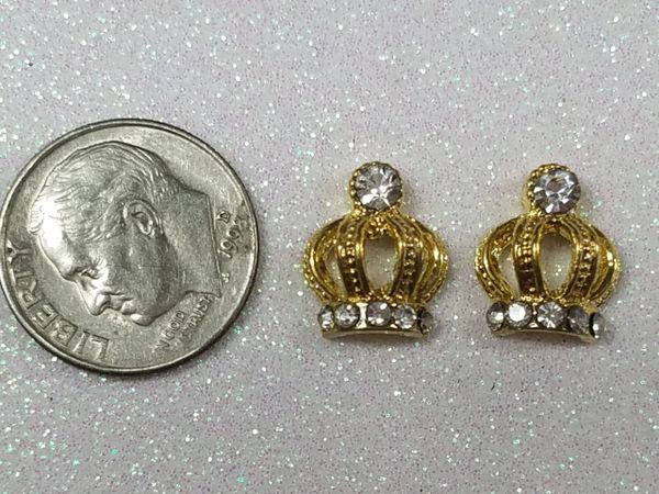 3D Crown #13 Gold Crown with Rhinestones (pack of 2)