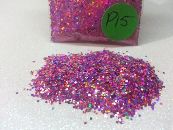 P15 Holographic Pink (.040) Solvent Resistant Glitter