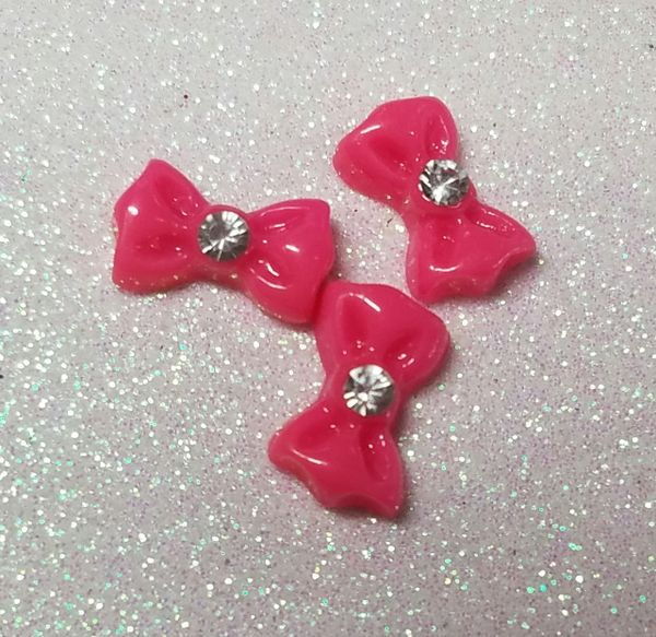 Bow #95 Hot Pink Bow (pack of 3)