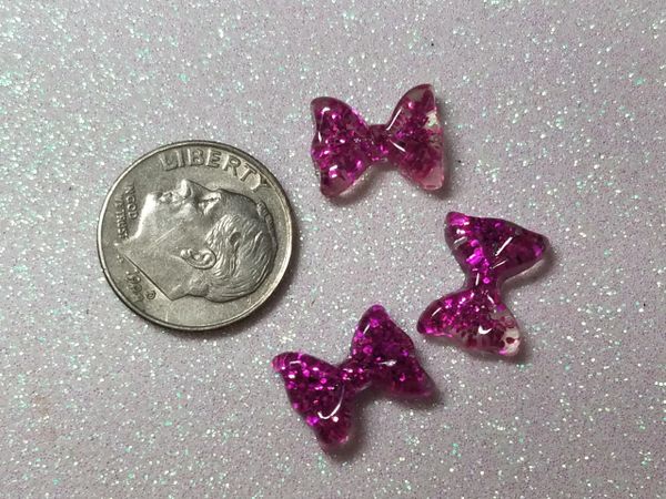 Bow #107 Purple Glitter Bow (pack of 3)