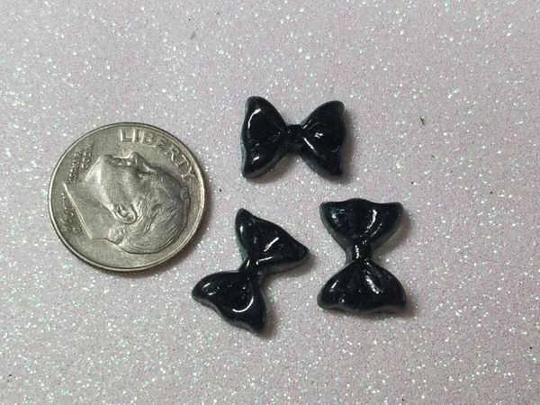 Bow #108 Black Bow (pack of 3)