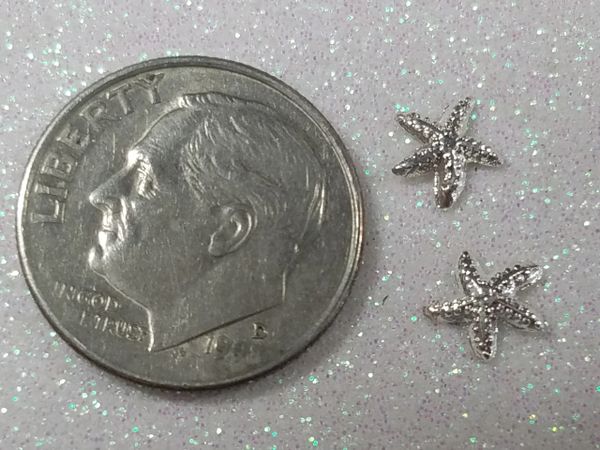 3d Starfish #2 Silver (pack of 2)