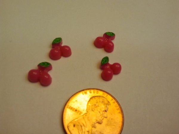 3D Food Cherry #1 nail charm (pack of three)