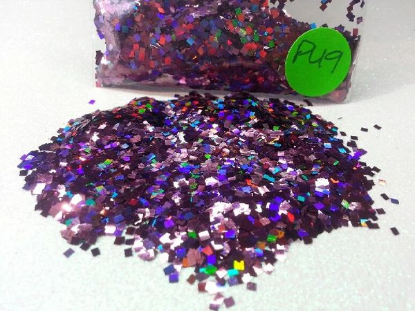 PU9 Holographic Garnent (Squares) Solvent Resistant Glitter